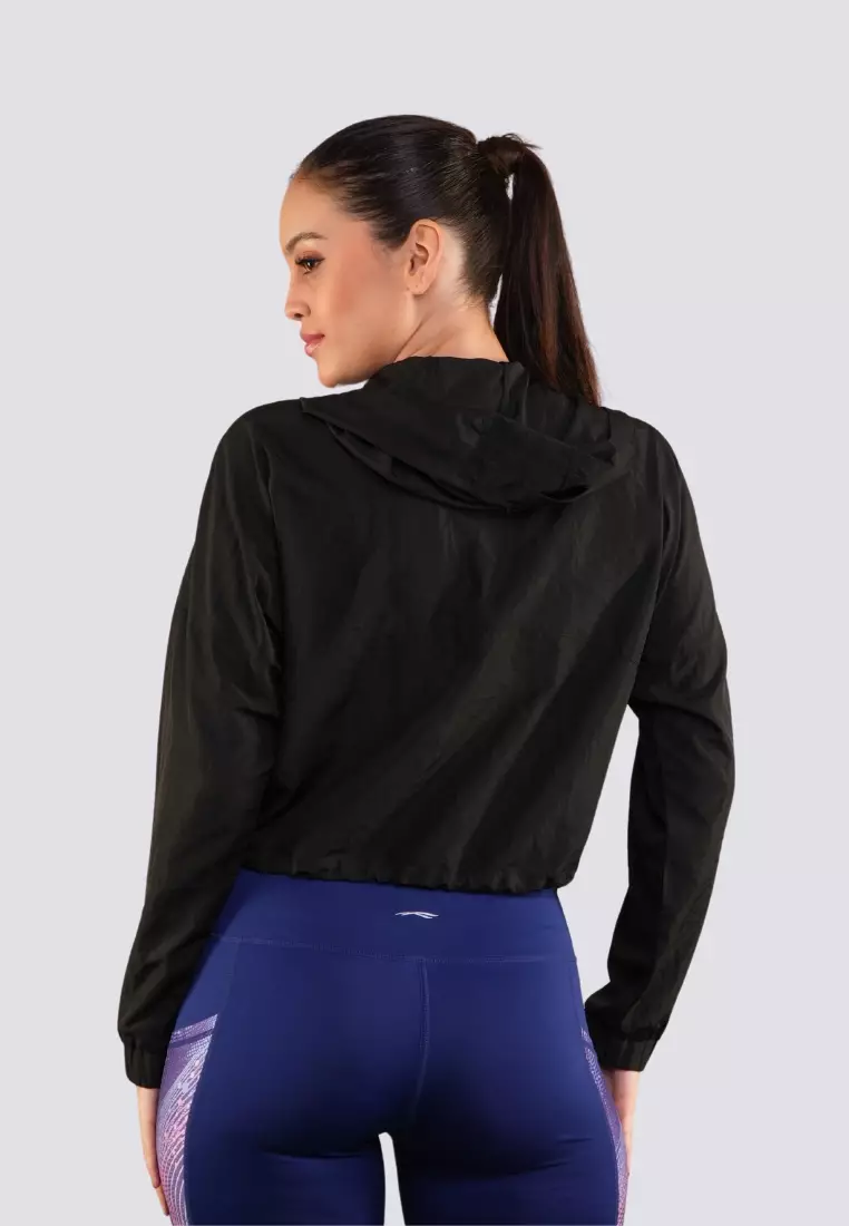 Aubergine Athletic Cropped Jacket with Pockets Activewear for Women