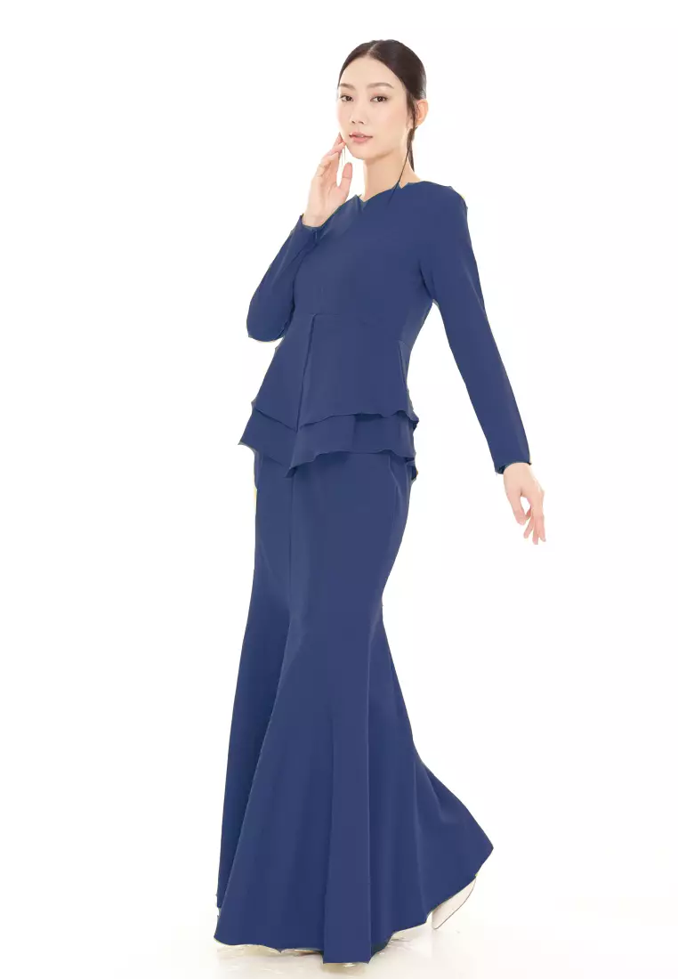 Serena Kurung Modern in Dark Blue