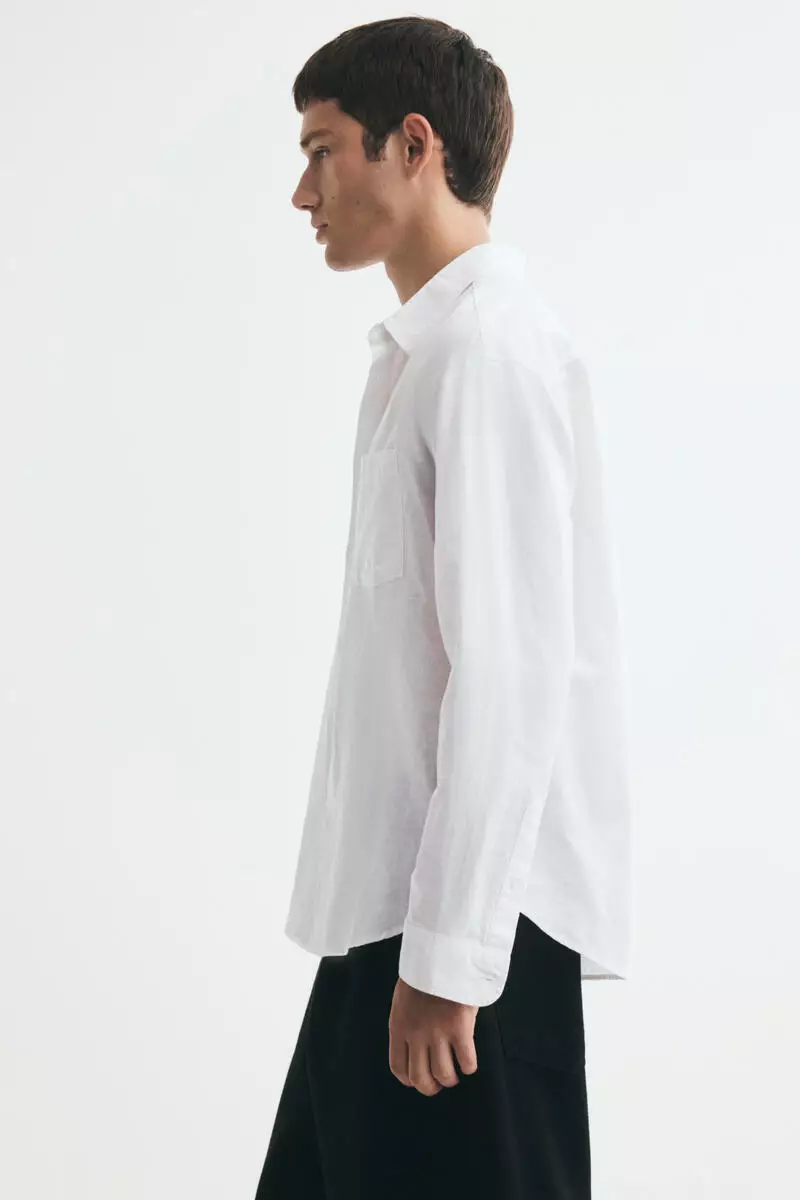 Relaxed Fit Linen-blend shirt