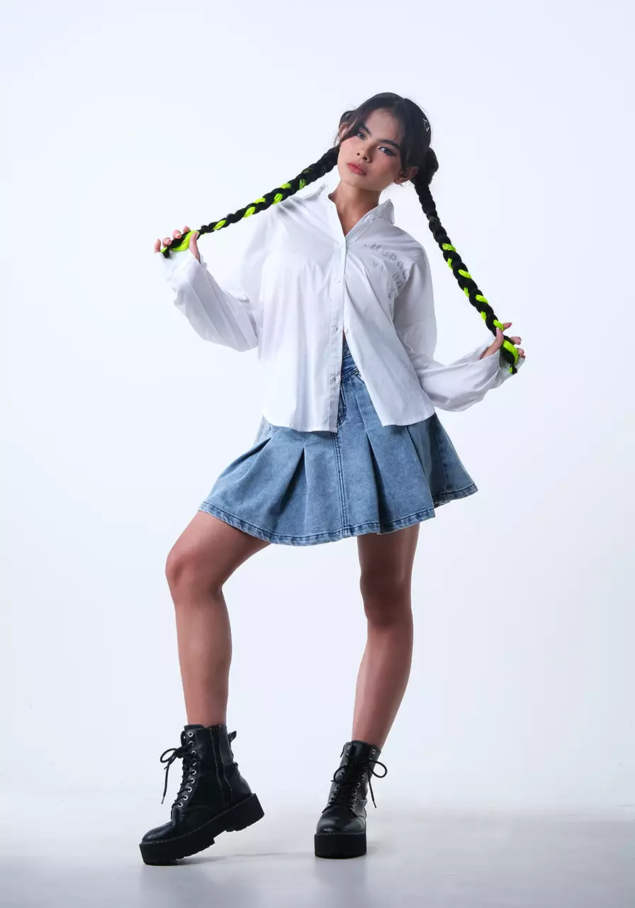 Kemeja Wanita Oversize Vina Offwhite