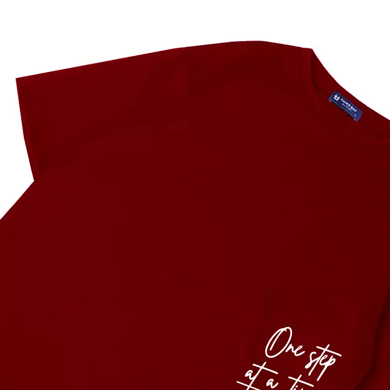 THIRDDAY kaos oversize keren scubalux "one step at a time" maroon MTY01