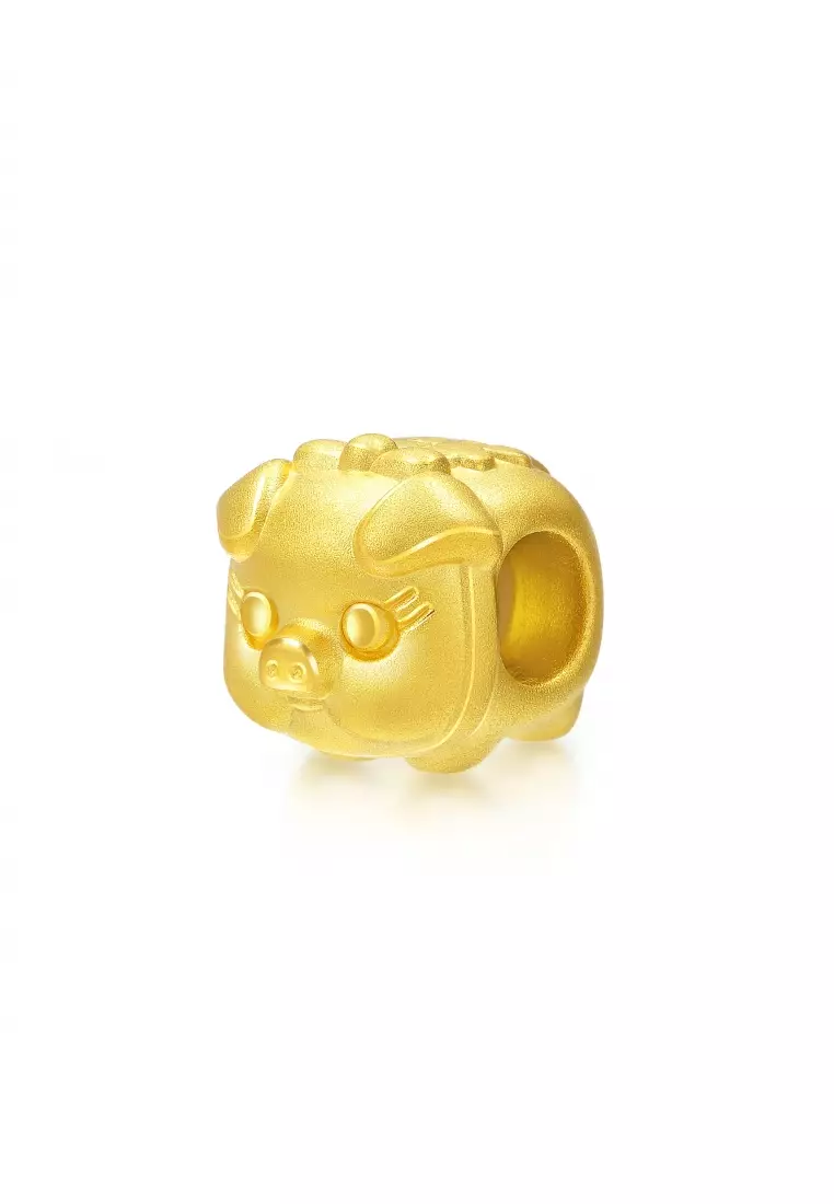999 24K Solid Gold Zodiac Pig Charm 90024C (Bracelet not included)