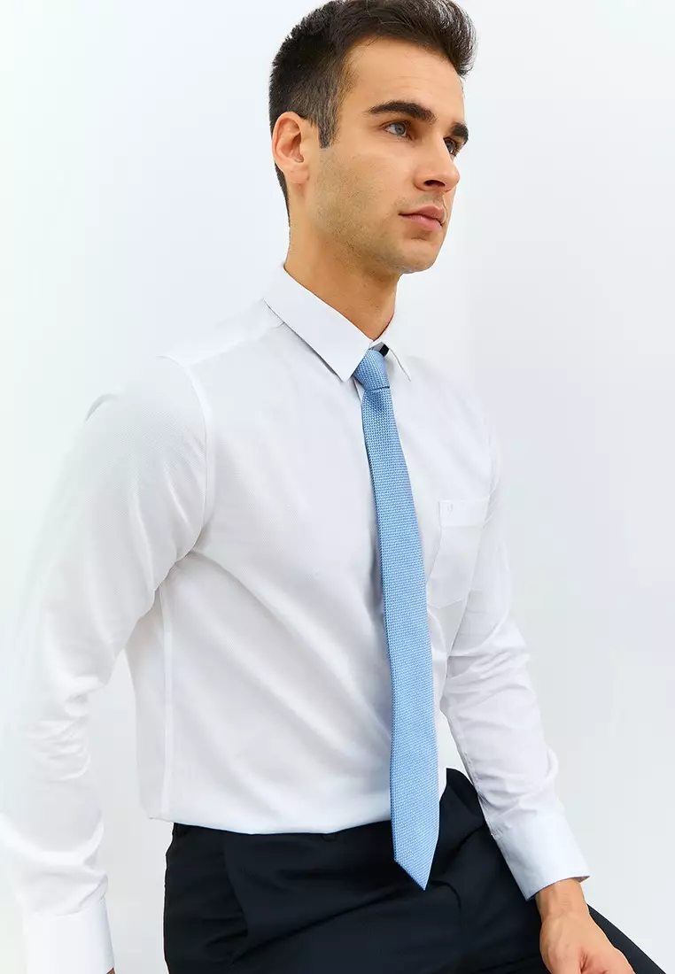 Jobb Edison Kemeja Pria Lengan Panjang Slim Fit Putih