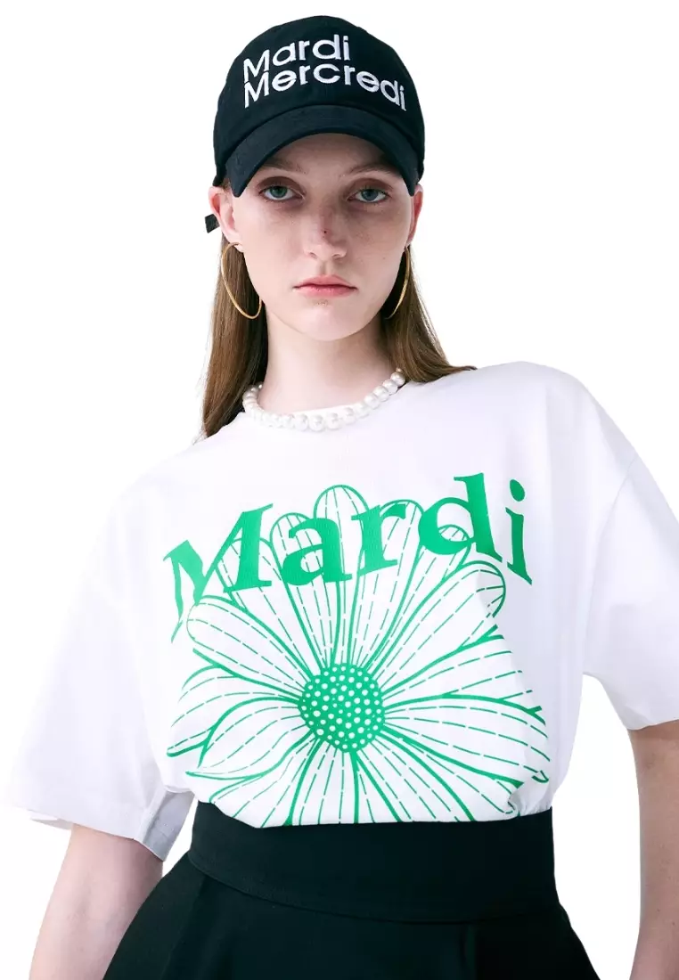 Tshirt Flowermardi - White Green