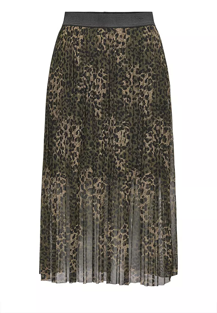 Pleat Mesh Jersey Skirt