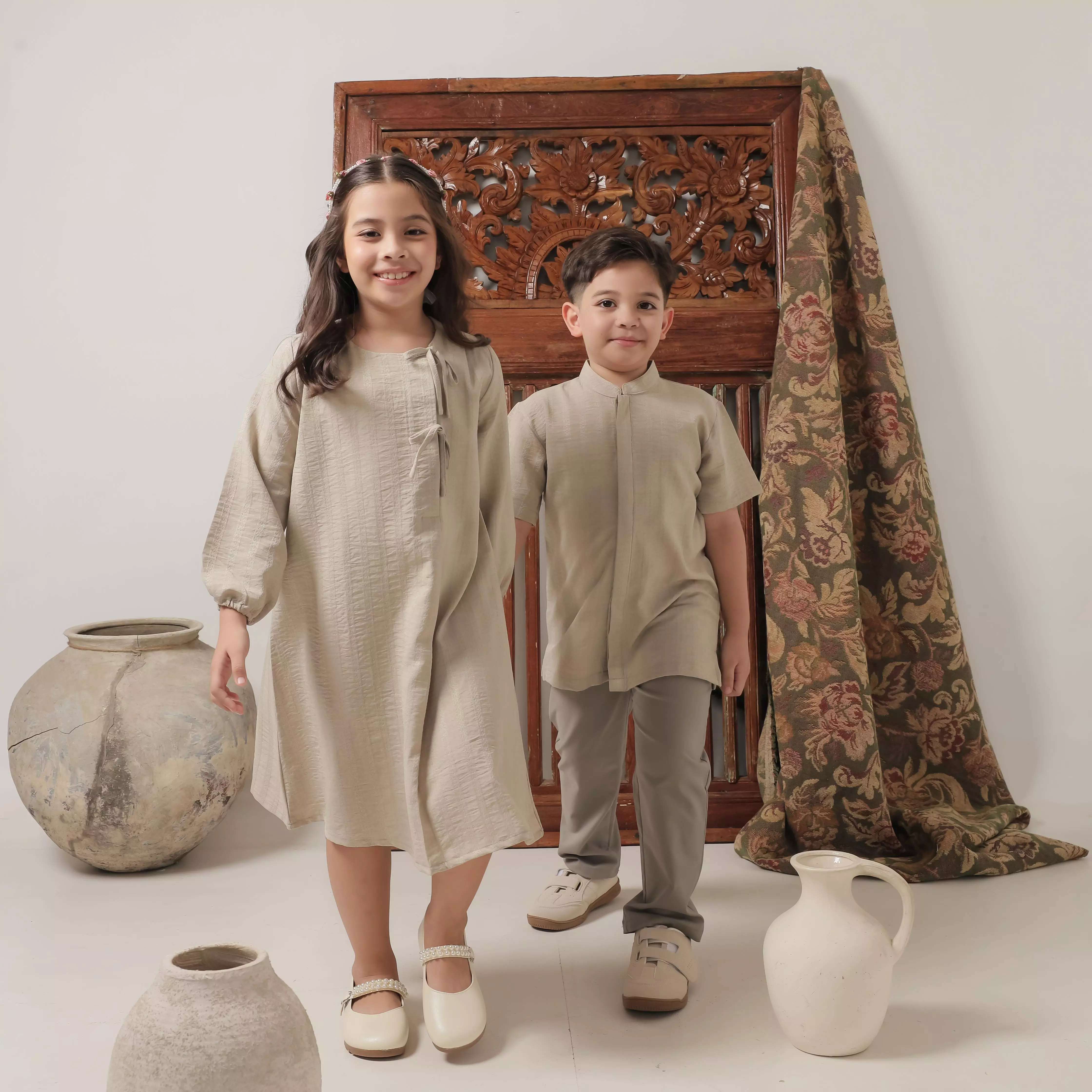 MFMW X PITO DITO Sarimbit Keluarga - Leebul Series | Raya Collection - Anak laki laki Beige