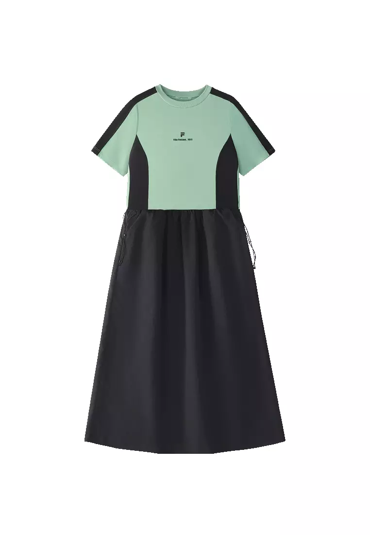 Buy FILA FILA FUSION INLINE CATEGORY CLUB SHORT SLEEVE TSHIRT Women Dress  (Black / Green) 2026 Online | ZALORA