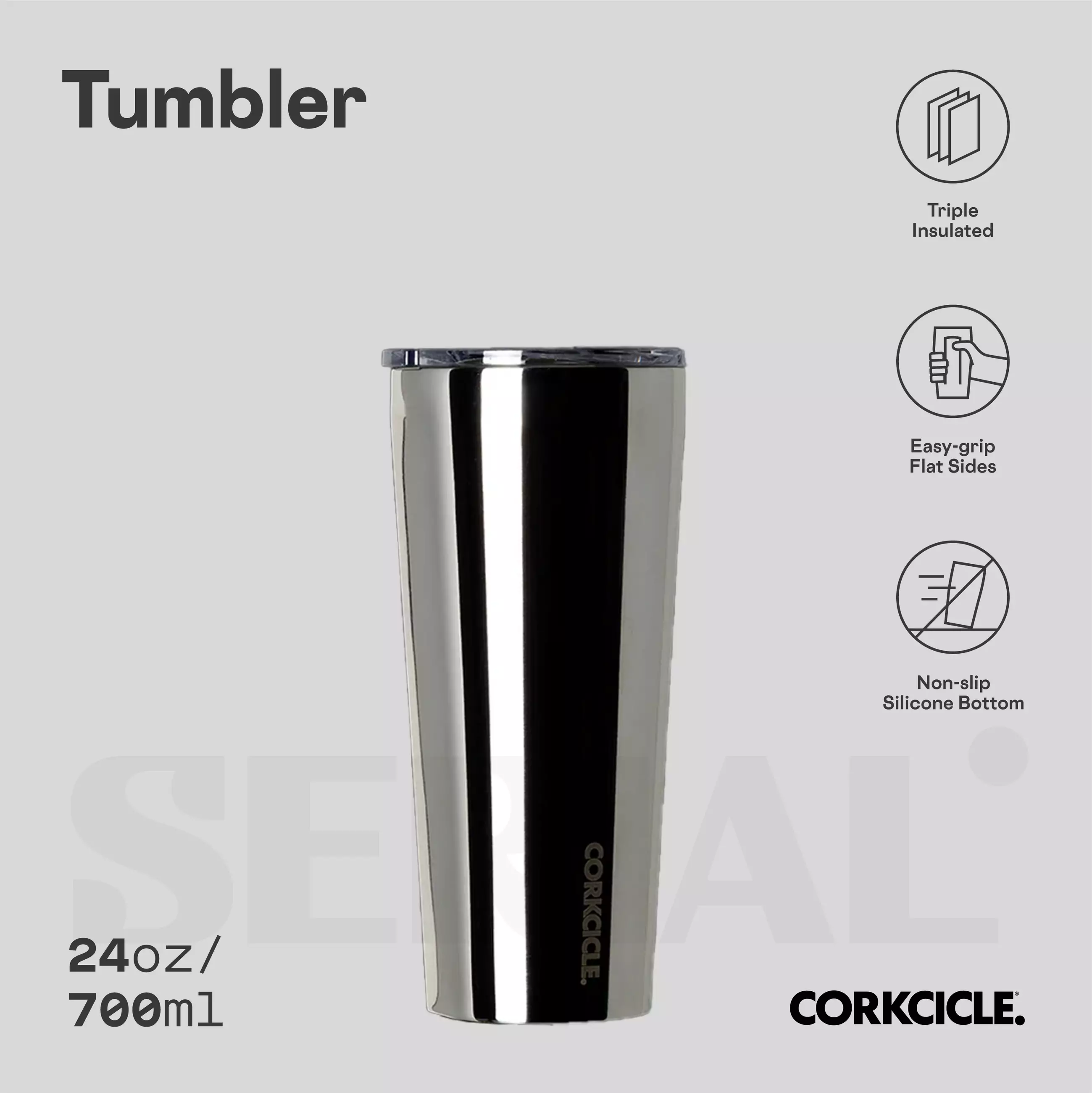 CORKCICLE® Tumbler 24oz - Tungsten