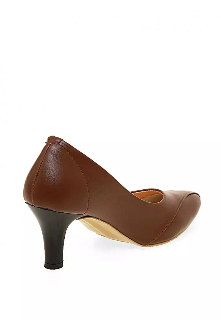 Ireka Heels Woman Design Classic Sepatu Hak Wanita Premium Quality - Brown