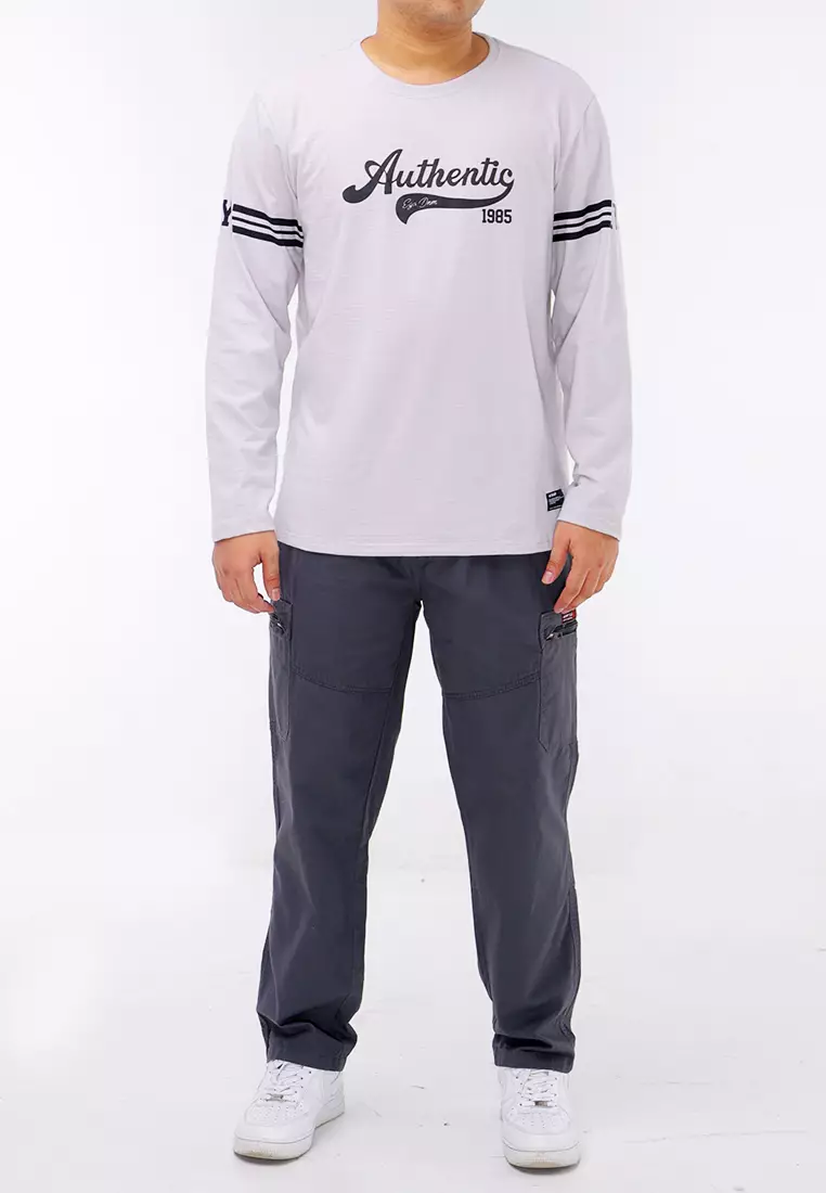 Round Neck Streaky Long Sleeve