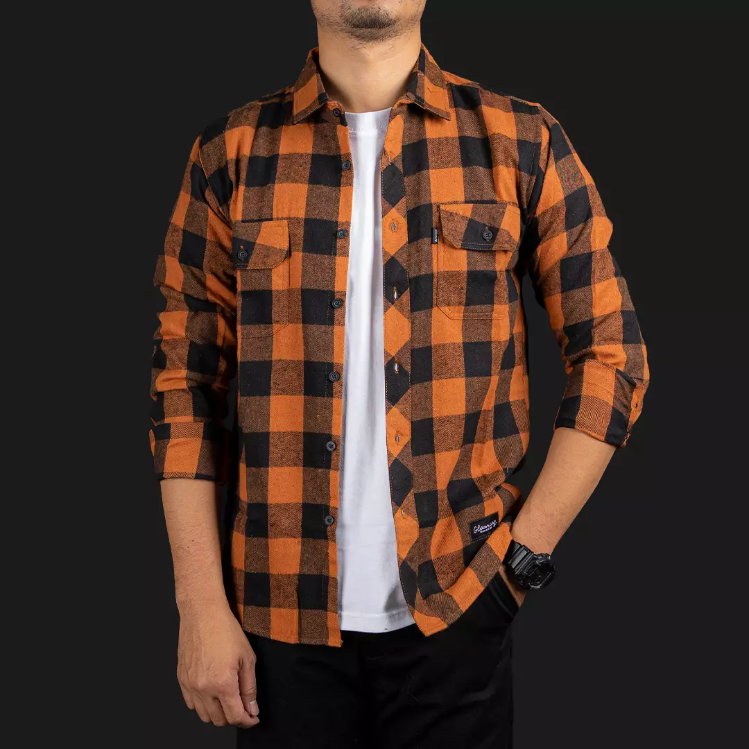 Kemeja Flanel Panjang S-Whram Unisex