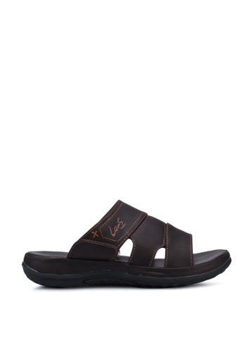 Louis Cuppers 褐色 Faux Leather Stitched Sandals D7B65SHCE86441GS_1