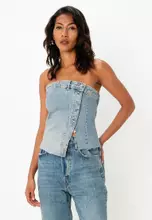 ZARA Strapless Denim Top 2025 | Buy ZARA Online | ZALORA Hong Kong