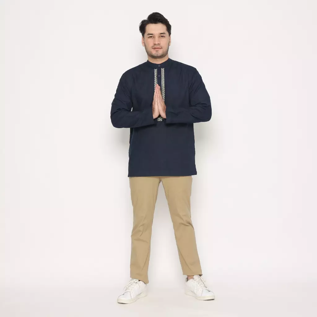 AMK Baju Koko Lengan Panjang KK FATHAN L/s Navy