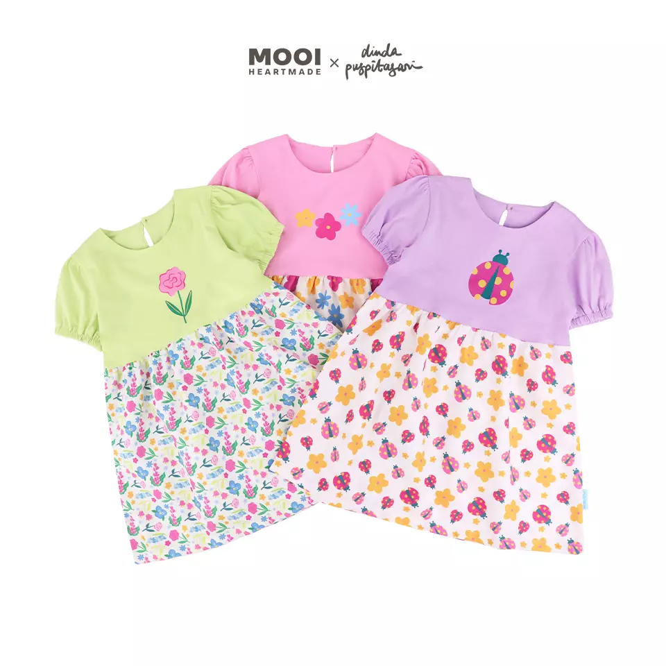 Mooi X Dinda Puspitasari Dress Anak Perempuan Mely Dress - Light Blue