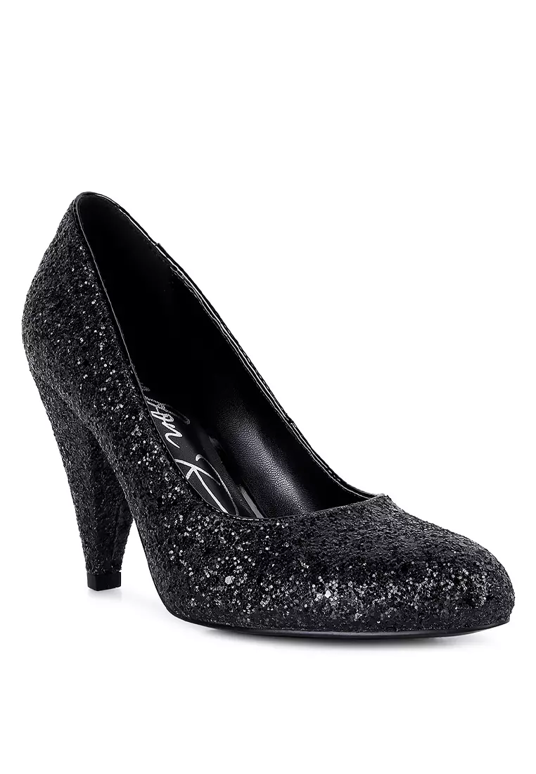 Black 2024 glitter pumps