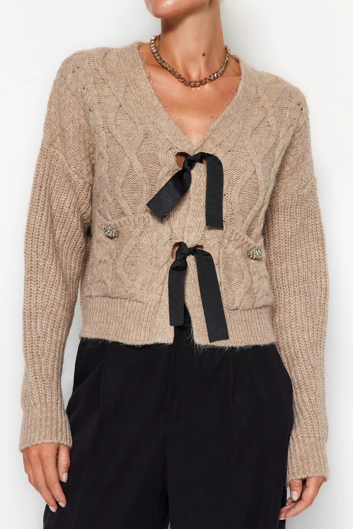 Ribbon Front Sweater