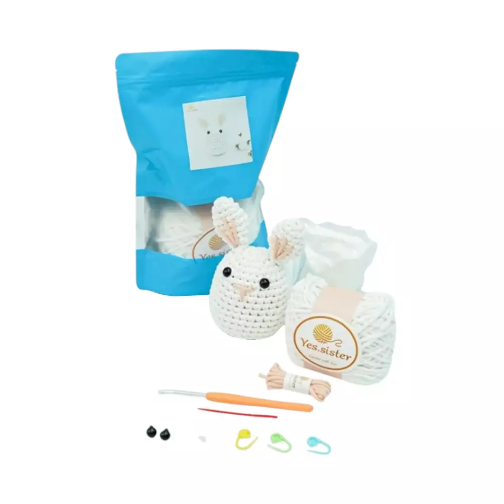 PRETTY MISSY SET CRAFT DIY RABBIT CROCHET KIT MEDIUM - PUTIH
