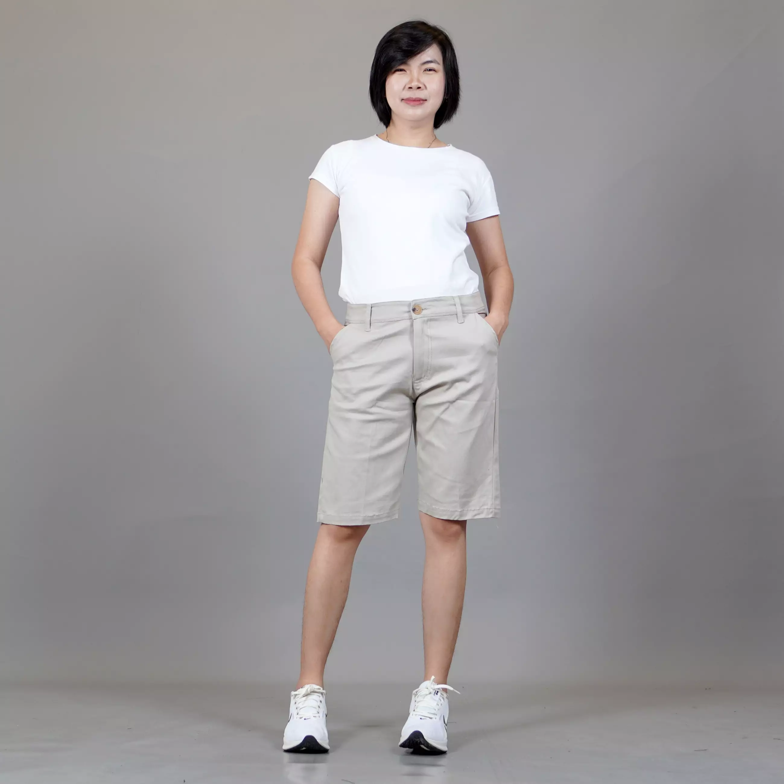 Oscar Celana Pendek Wanita Celana Chino Pendek Celana Santai - KREM