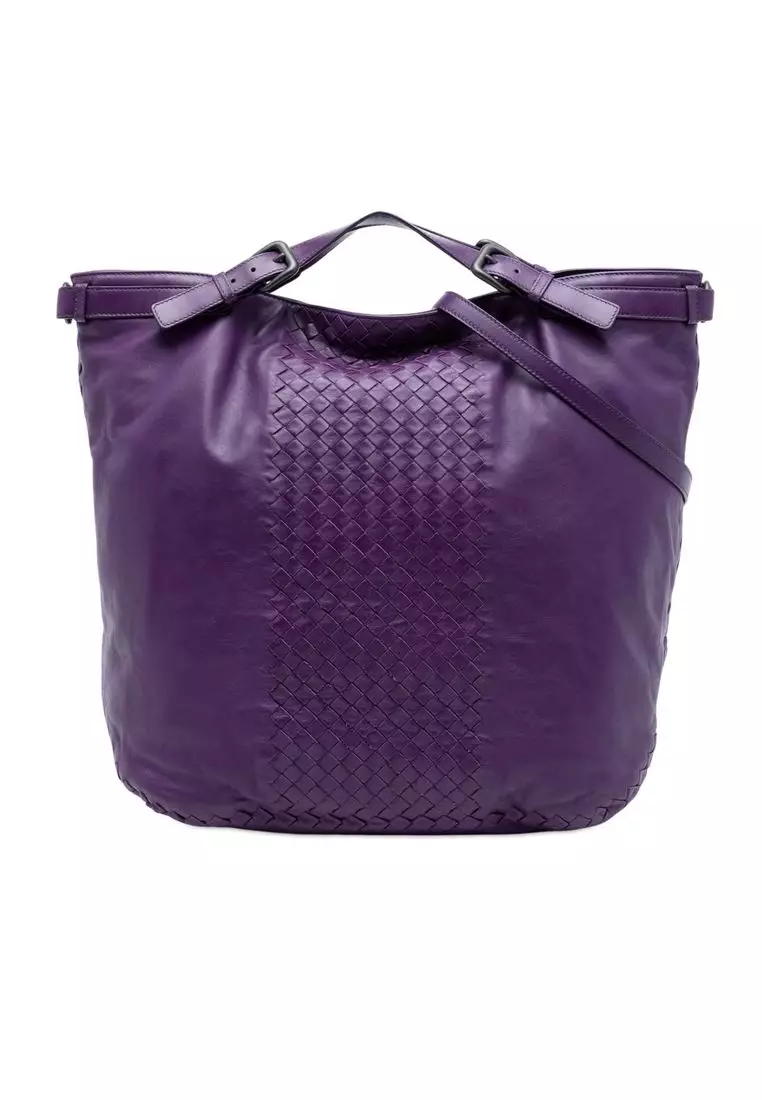 Pre-Loved Bottega Veneta Intrecciato Trimmed Nappa Satchel
