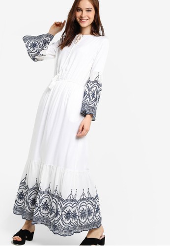 Embroidered Peasant Dress