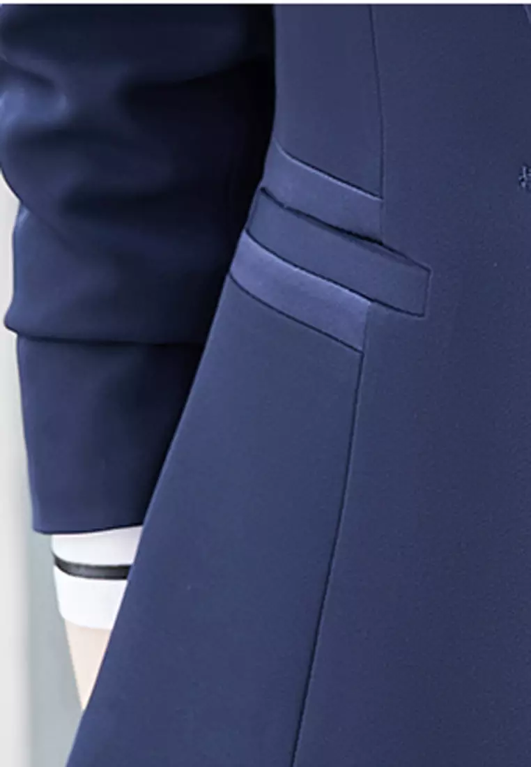 Single Button Slim Suit Blazer