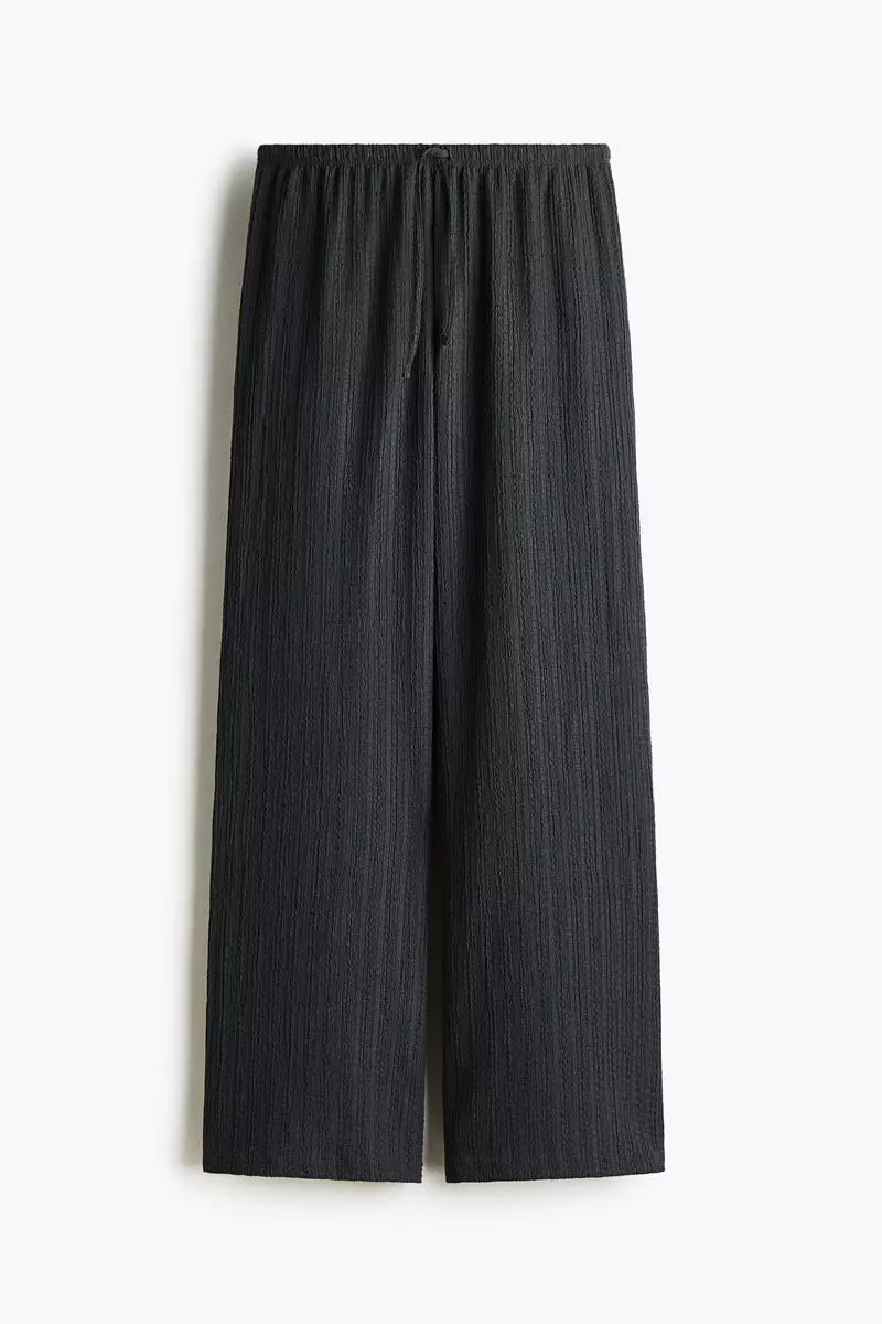 Textured jersey drawstring trousers