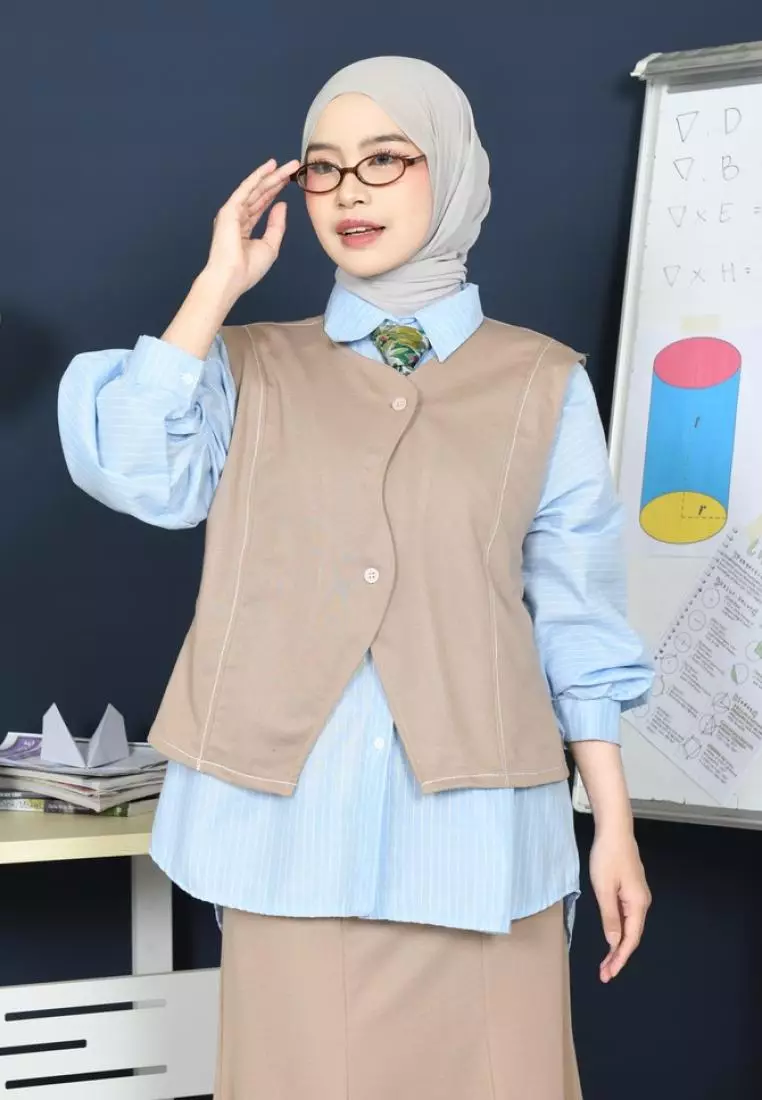 Rania Outer Rompi Wanita - Khaki M19130 R99S3