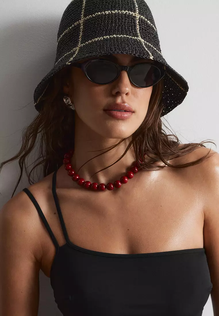 Woven Straw Bucket Hat