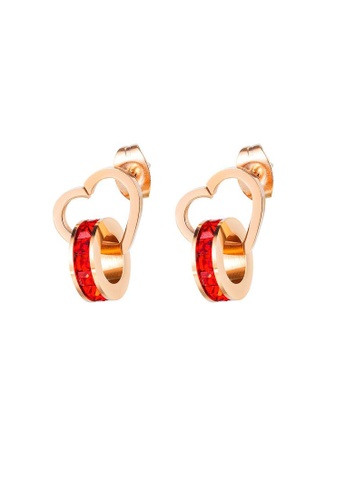 Air Jewellery gold Luxurious Briella Heart Earring In Rose Gold B4177ACA358B3AGS_1