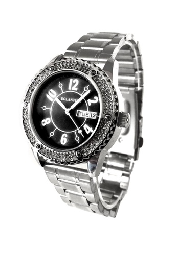 EGLANTINE 銀色 EGLANTINE® Vanessa 女士钢质石英手表，表链上镶有水晶 9A394AC0B4BC68GS_1