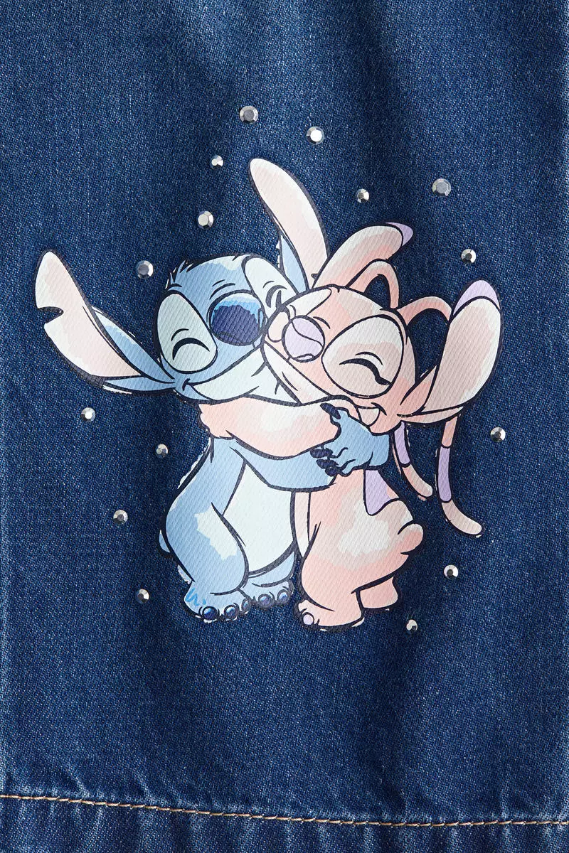 Motif-detail wide leg jeans