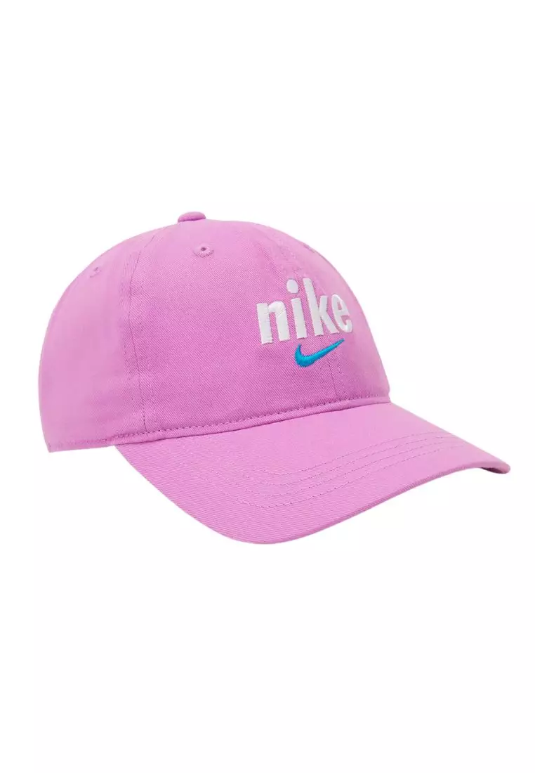 Nike Swoosh Pink Girls Embroidered Adjustable Baseball Hat Cap Size 4-6X
