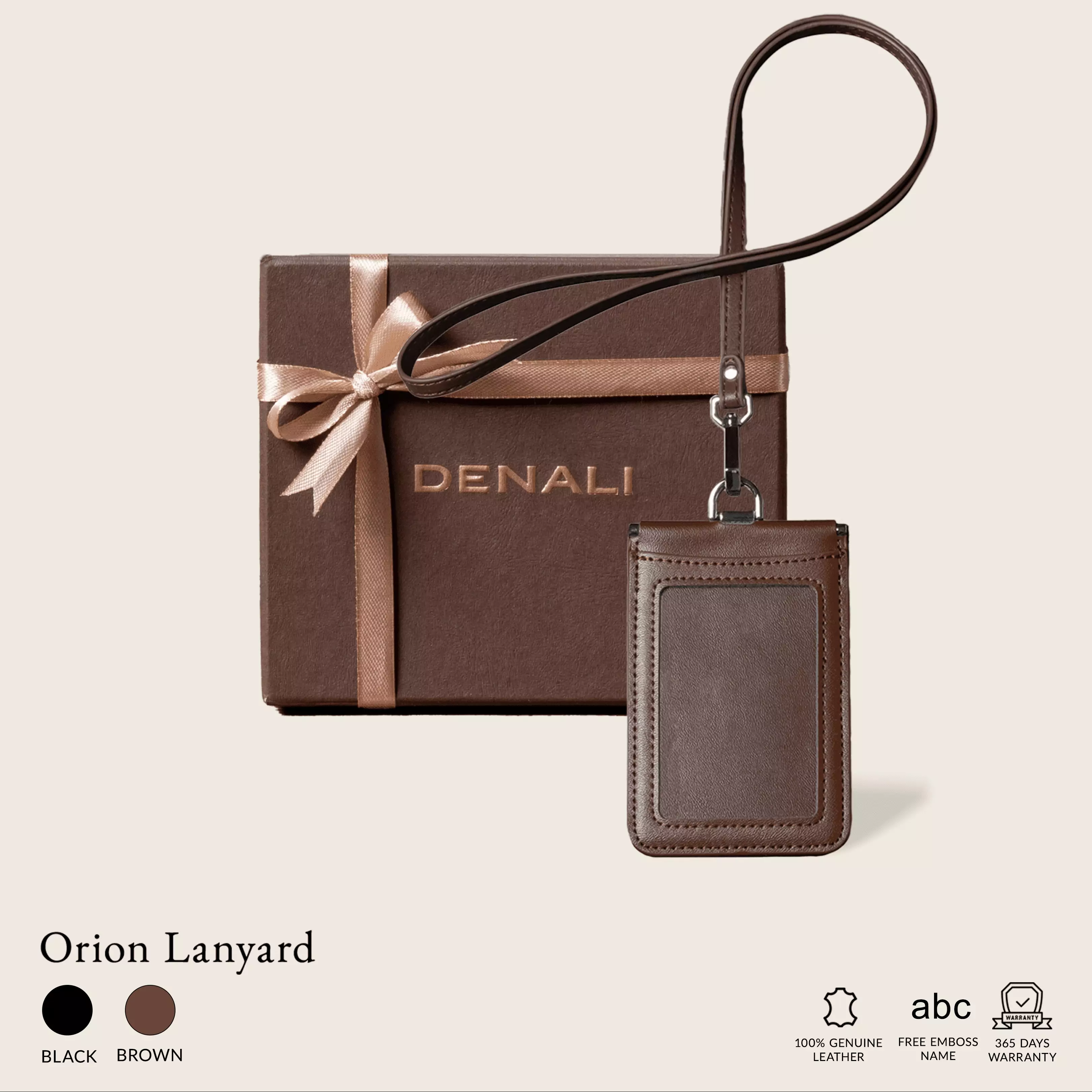 Orion Brown Lanyard \/ ID Card Holder
