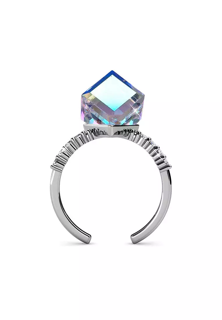 Cube Ring AB WG - Cincin Crystal by Her Jewellery