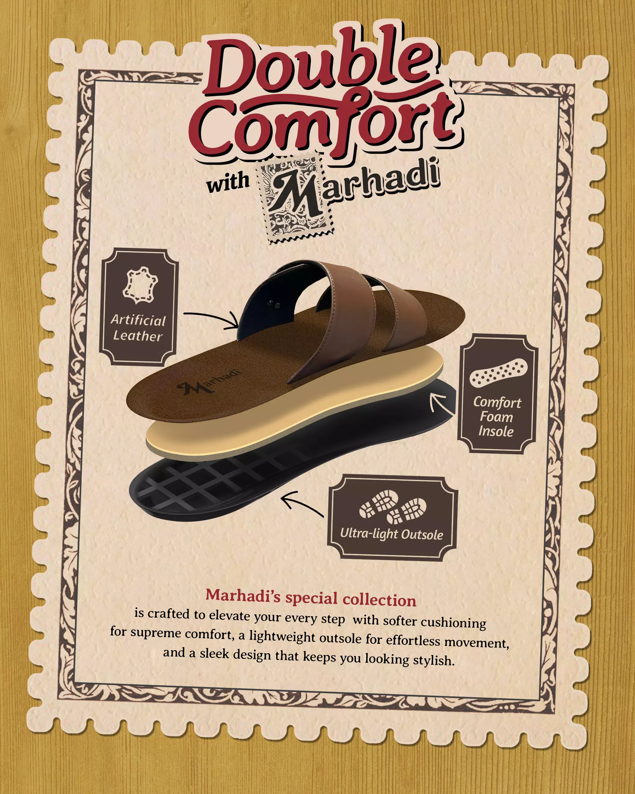 Marhadi Sandal Pria Sendal Kulit Cowok - Laboan Toe Loop