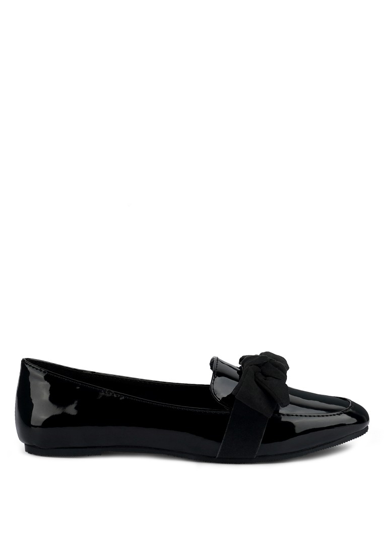 Casual Walking Bow Loafers in Black