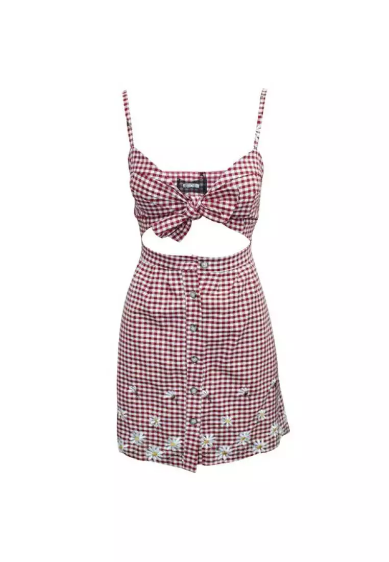 Buy Reformation Pre Loved REFORMATION Checked Dress with Floral