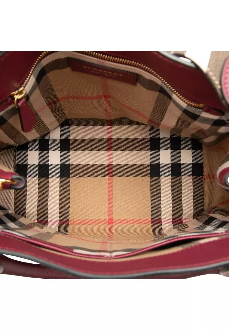 Pre-Loved Burberry Medium Grained Calfskin Buckle Tote