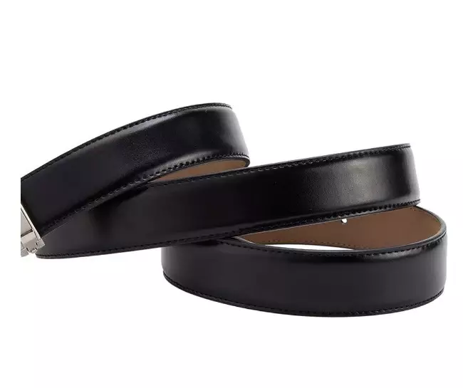 Bison Denim Gesper Ikat pinggang Pria Kulit Sapi Asli W71123- Black