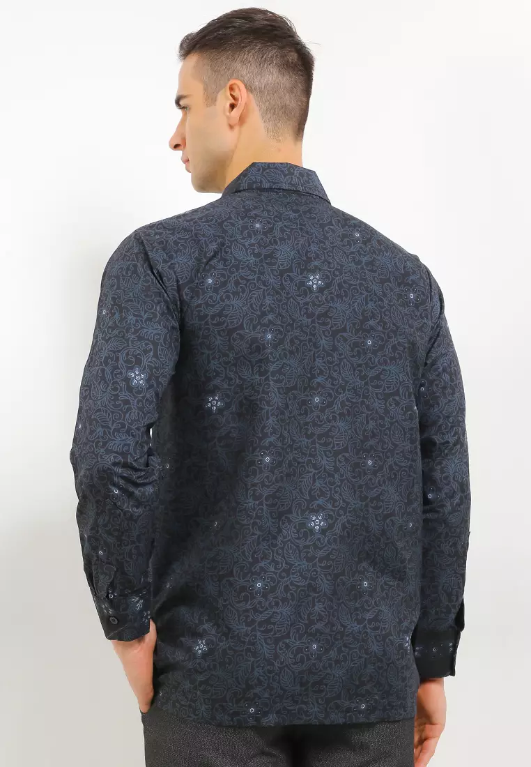 Lakeswara Kemeja Batik Exclusive Premium Pria Casual Modern Lengan Panjang