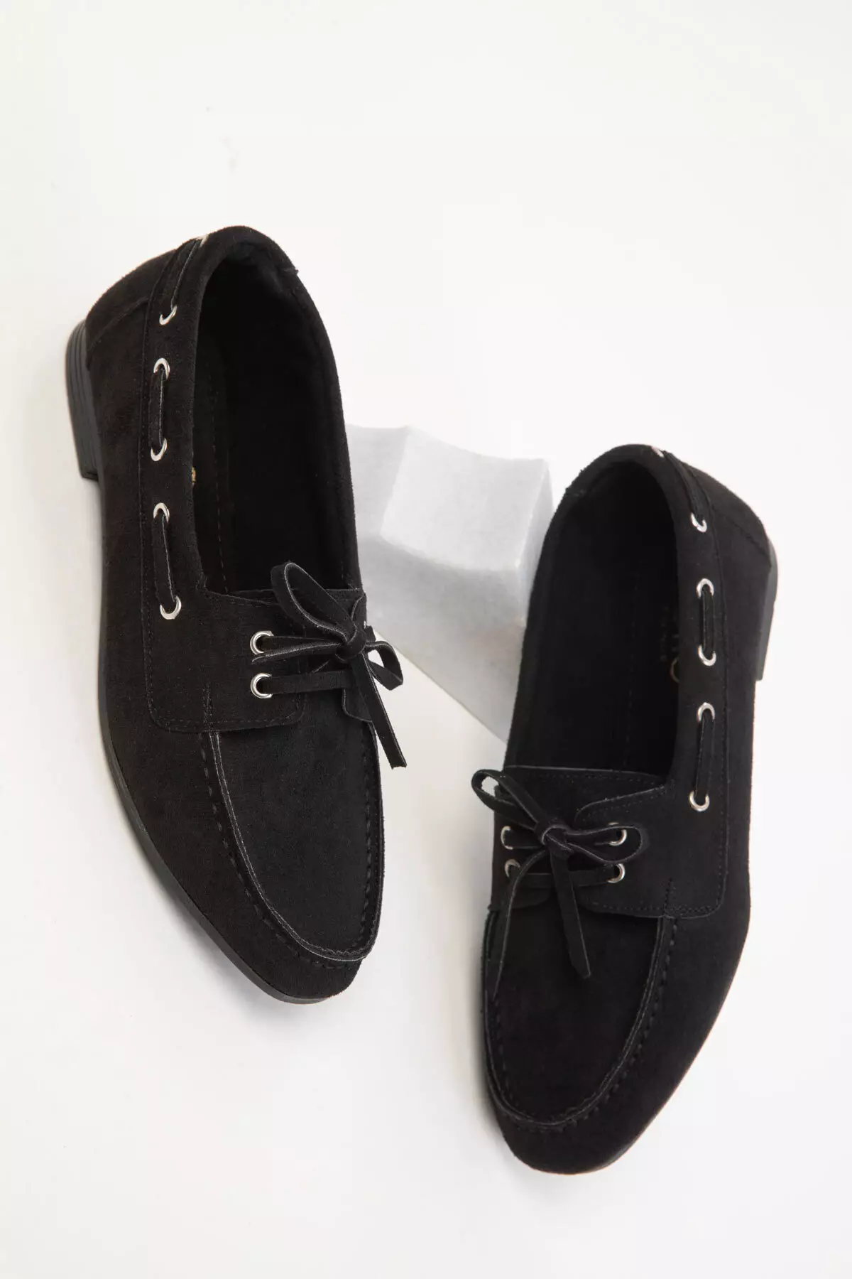 Black Suede Loafer Women's Shoes 20481