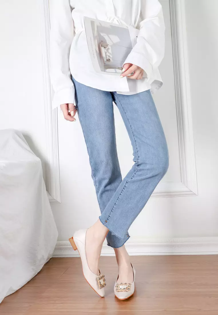 2CM 小方頭搭扣粗跟鞋 2220-18