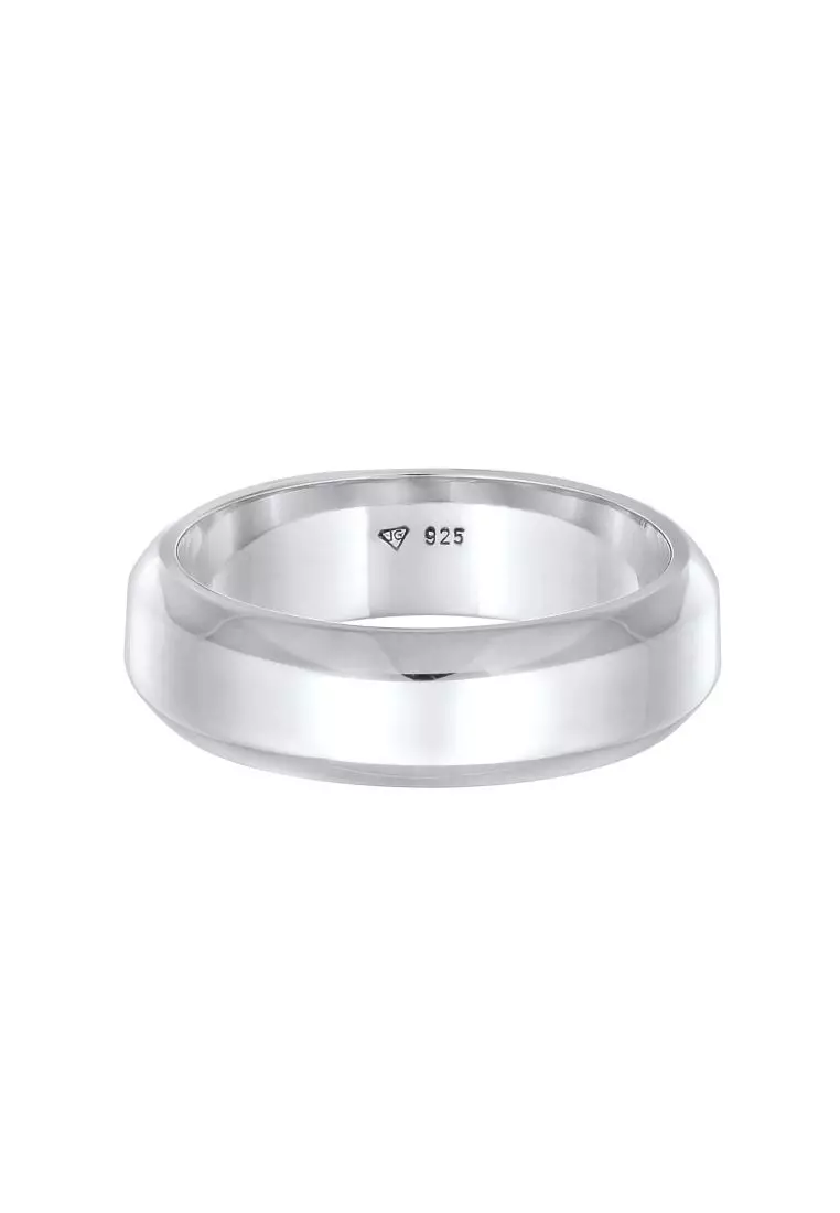 Real silver band top ring