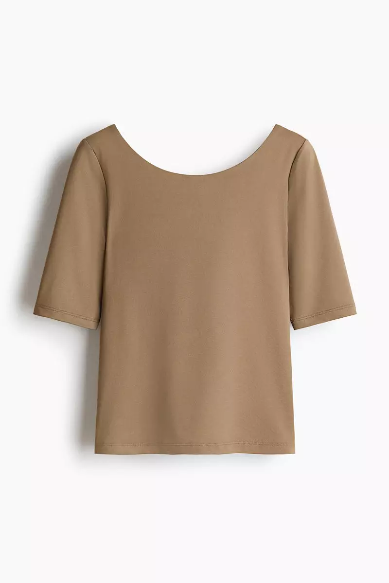 Ballerina-neckline top