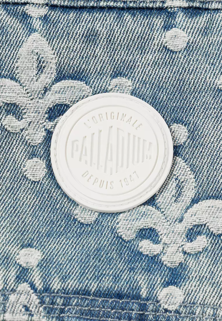 男裝滿印鳶尾花全棉牛仔外套