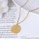 Glamorousky silver Simple Temperament Plated Gold 316L Stainless Steel Bump Face Geometric Round Pendant with Necklace 93493ACA85BEE8GS_3