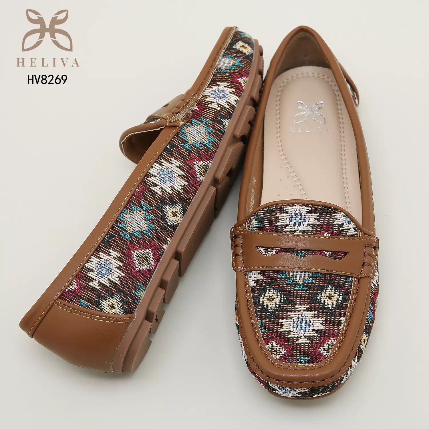 Heliva Claudia  Lady Loafers Slip On Anyaman Style