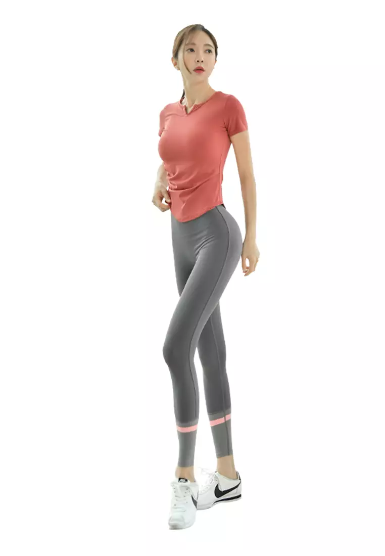 (2PCS) Quick Dry Running Fitness Yoga Dance Set (Tops+Bottoms)