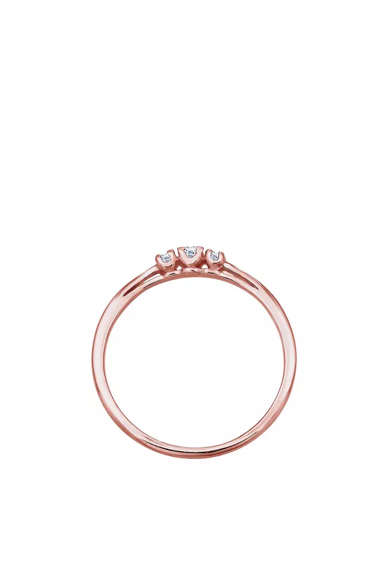 Ring Engagement Love Diamond Rosegold Plated